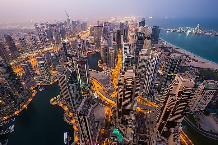 The skyline of Dubai, UAE. The skyline of Dubai, UAE.