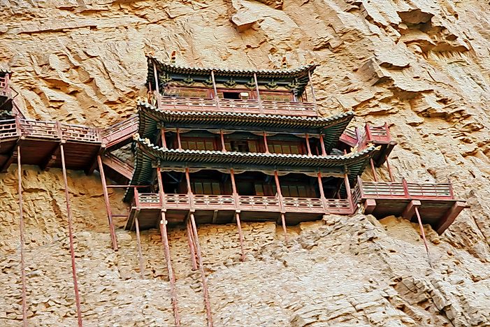 A monestary at Héng Shān, Shanxi. A monestary at Héng Shān, Shanxi.