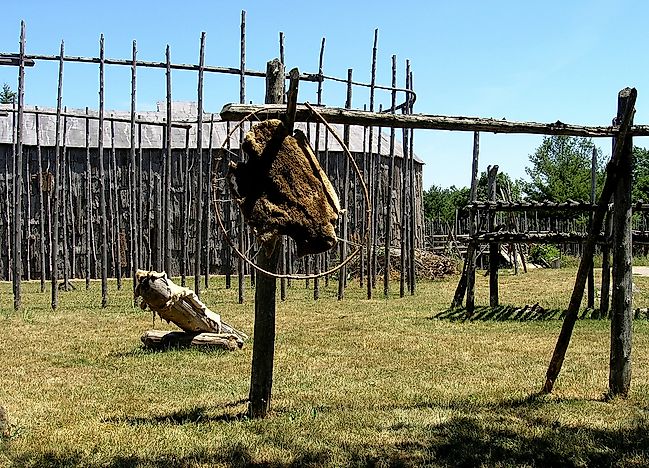 The exterior of an Iroquois longhouse. The exterior of an Iroquois longhouse.
