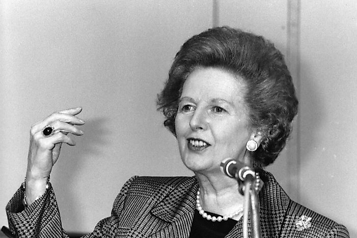 Former British Prime Minister Margaret Thatcher speaking in London, England. Editorial credit: David Fowler / Shutterstock.com