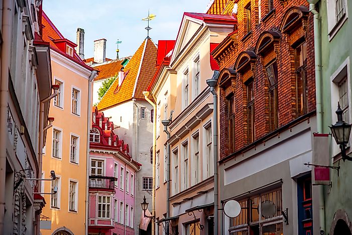 An example of a typical street in Tallinn's old town. An example of a typical street in Tallinn's old town.