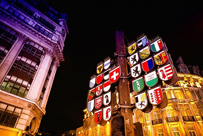 Signs in Leicester Square. Signs in Leicester Square.