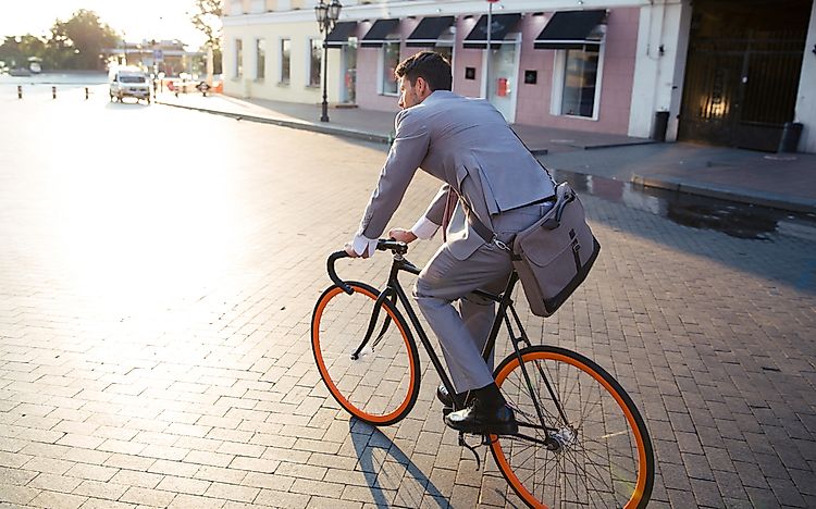 Biking to work is not only fun and good for you, but also good for the planet. Biking to work is not only fun and good for you, but also good for the planet.
