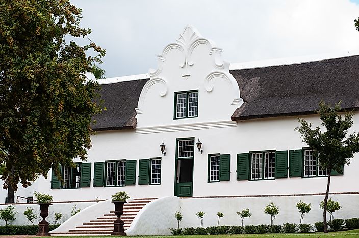 A typical Cape Dutch house. A typical Cape Dutch house.
