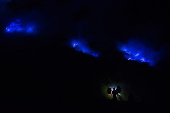 The Electric Blue Flames Of Ijen Volcano