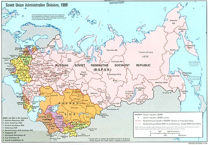 Present Day Countries That Once Comprised The Soviet Union (USSR)