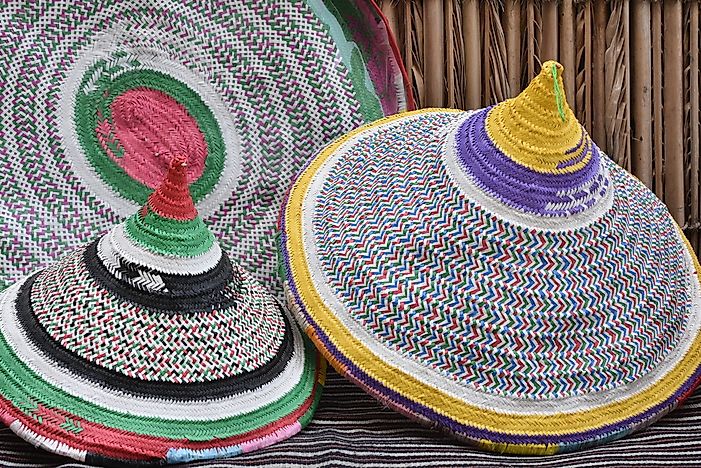 Traditional Omani braided baskets.
