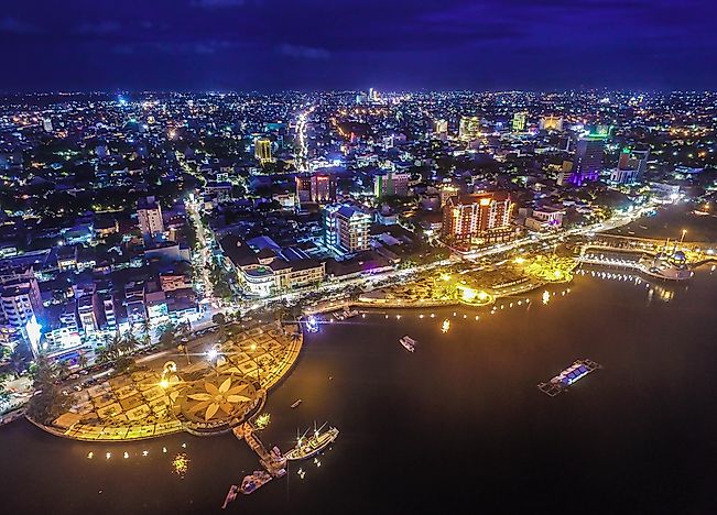Makassar, the largest city on the island of Sulawesi.
