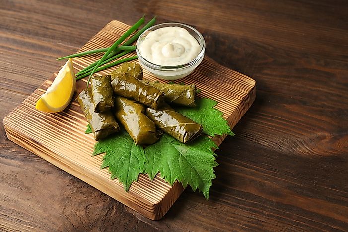 Stuffed dolma with lemon sauce. Stuffed dolma with lemon sauce.