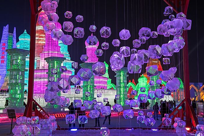 The colorful ice festival of Harbin, China. The colorful ice festival of Harbin, China.