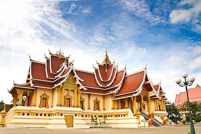 An ancient Buddhist temple in Laos. An ancient Buddhist temple in Laos.