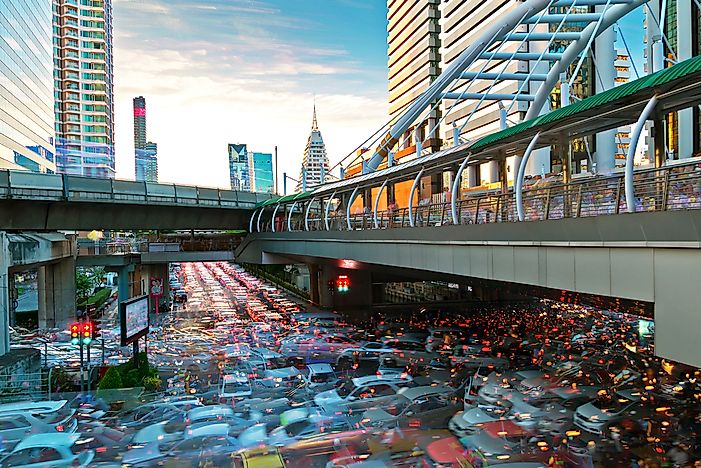 Traffic in Bangkok is all a blur. Traffic in Bangkok is all a blur.