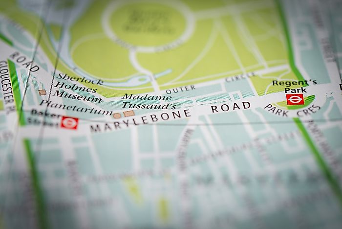 A map showing Madame Tussaud's. A map showing Madame Tussaud's.