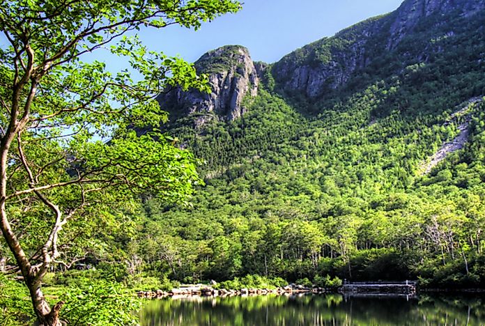 Eagle Cliff in Franconia State Park, New Hampshire.
