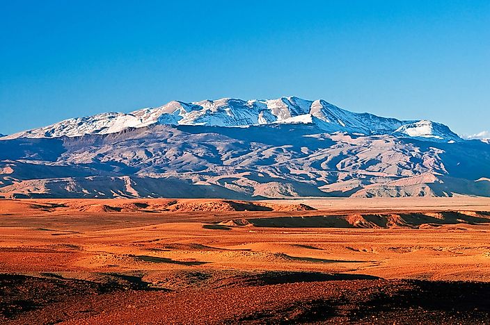 Mountains of the Atlas range in Morocco.