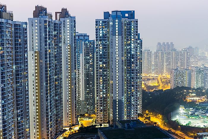 Tower blocks in Hong Kong. Tower blocks in Hong Kong.