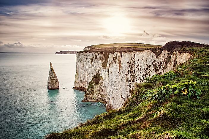 Cliffs at the Isle of Purbeck, England.