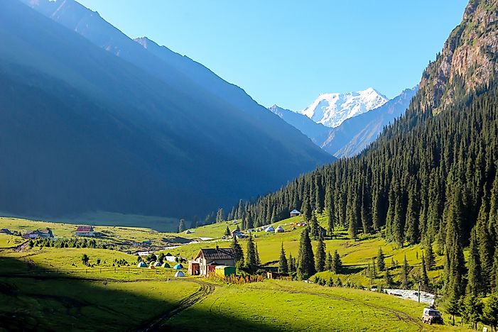 The mountainous landscape of Kyrgyzstan. The mountainous landscape of Kyrgyzstan.