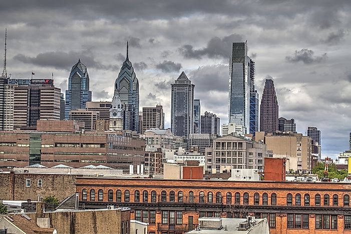 The Comcast Technology Center under construction in Philadelphia in 2017. Editorial credit: Fernando Garcia Esteban / Shutterstock.com. The Comcast Technology Center under construction in Philadelphia in 2017. Editorial credit: Fernando Garcia Esteban / Shutterstock.com.