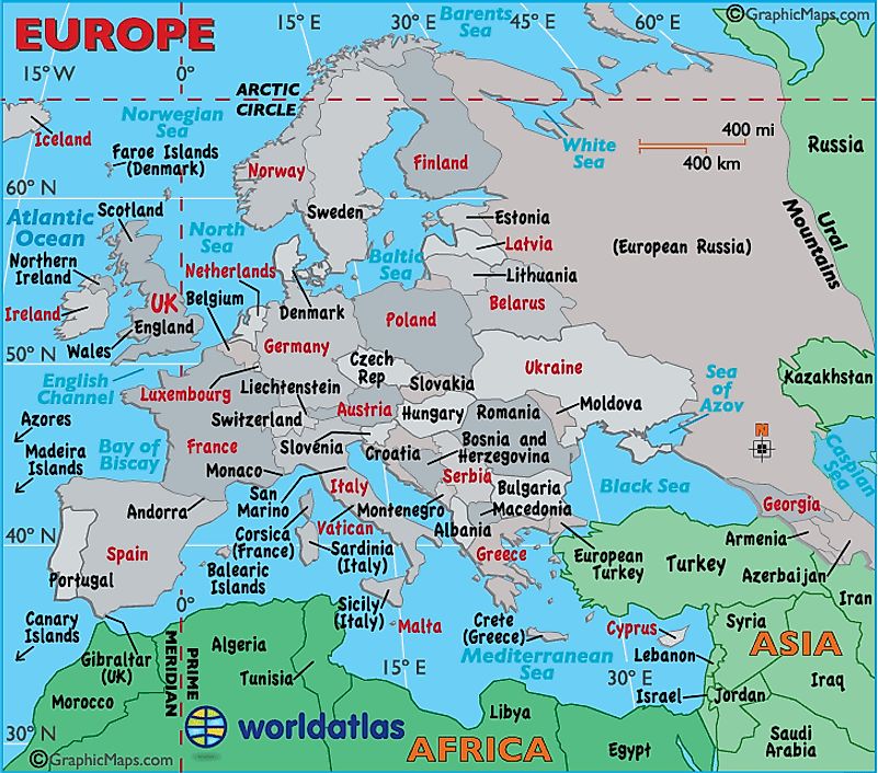 Europe Map / Map of Europe - Facts, Geography, History of Europe