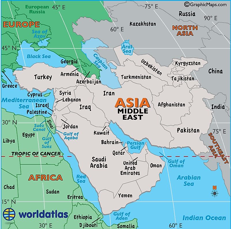 India And The Middle East Map - Dolley Hollyanne