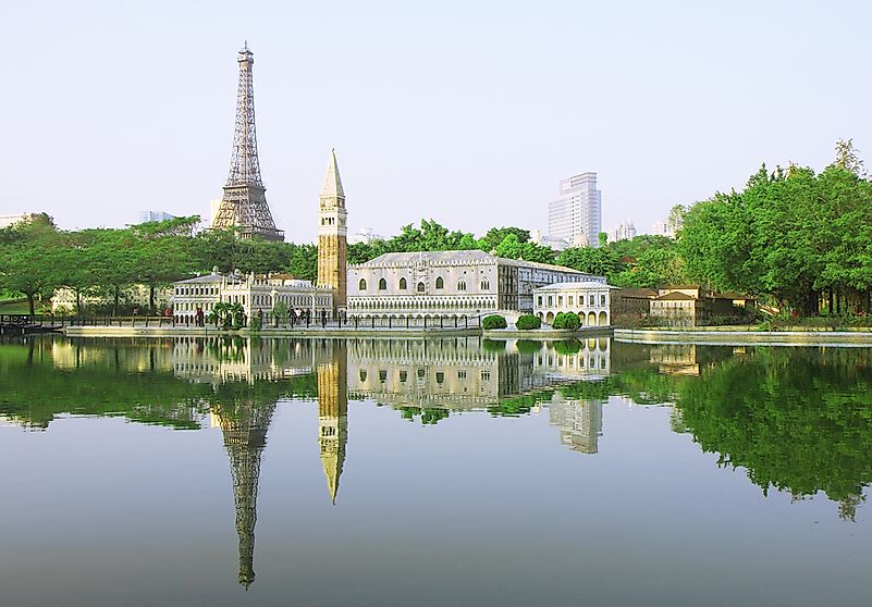 The Eiffel Tower in Shenzhen, China. The Eiffel Tower in Shenzhen, China.
