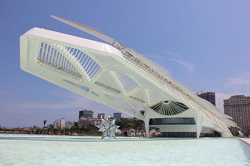 The futuristic design of this museum features clean lines and a neutral color palette. Editorial credit: smithsonianmag.com