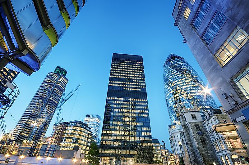 Skyscrapers in London. Skyscrapers in London.
