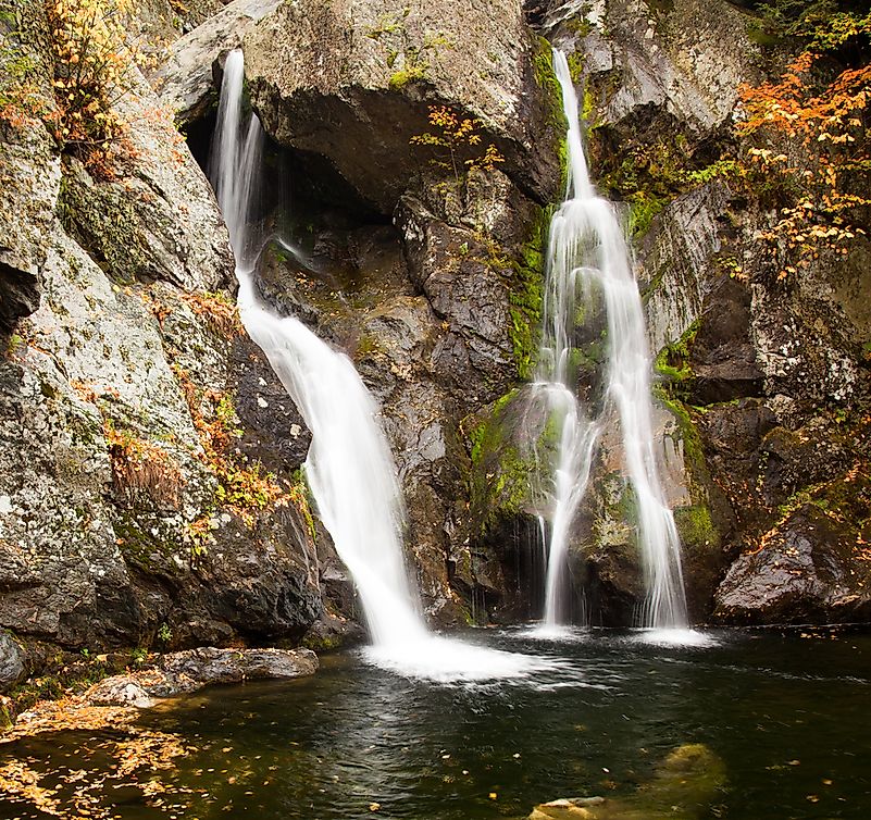 Bash Bish waterfall in Bash Bish Falls State Park in Massachusetts.