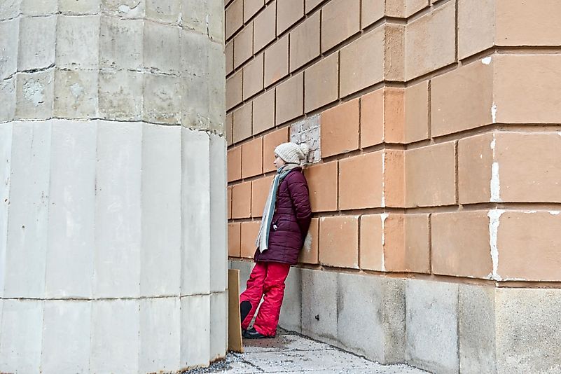 She missed three weeks of school because of her strike until she finally got the attention of the Swedish Parliament. Image credit: Liv Oeian / Shutterstock.com She missed three weeks of school because of her strike until she finally got the attention of the Swedish Parliament. Image credit: Liv Oeian / Shutterstock.com