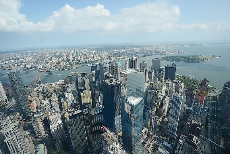 Even on a cloudy day, the views from One World Trade Center are impressive. Even on a cloudy day, the views from One World Trade Center are impressive.