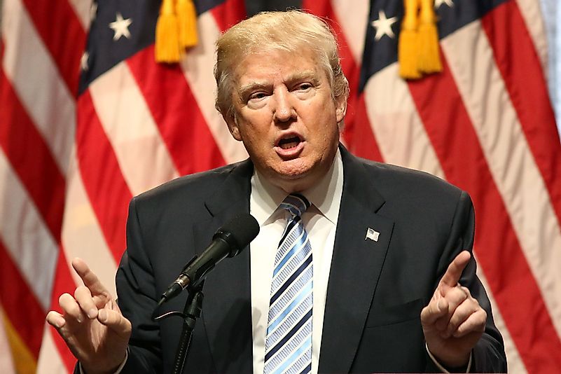 Donald Trump fala durante uma conferência de imprensa em 16 de julho de 2016 em Nova York.  Crédito da imagem: JStone / Shutterstock.com