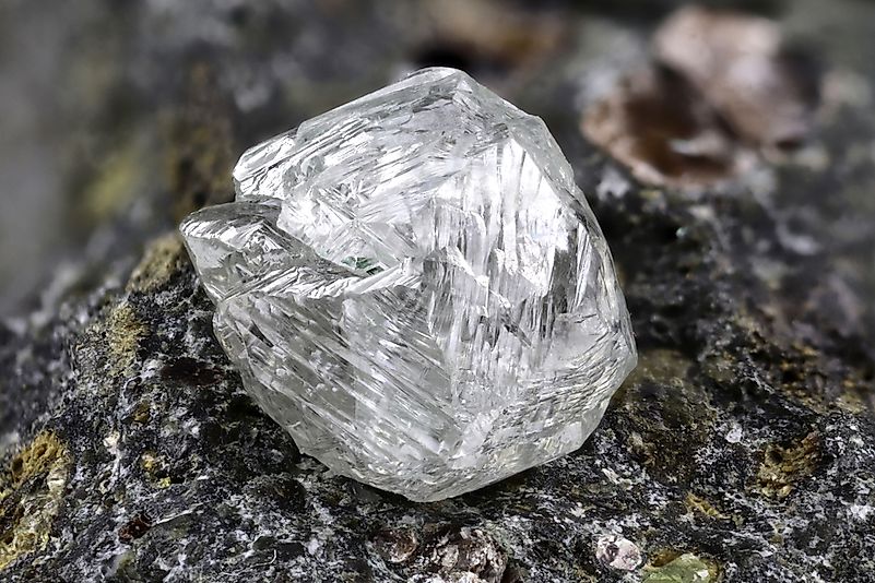 Natural diamond nestled in kimberlite.