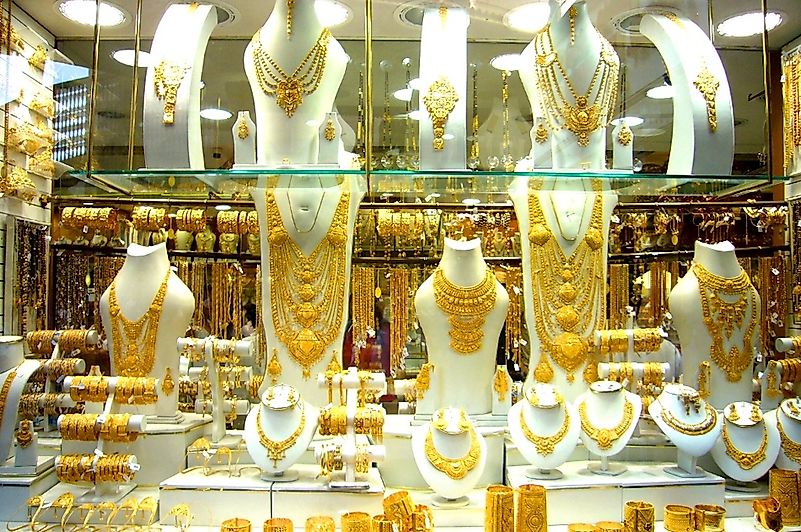 Gold jewellery on display at the Dubai gold souk. Image credit: Theodore Scott/Wikimedia.org Gold jewellery on display at the Dubai gold souk. Image credit: Theodore Scott/Wikimedia.org