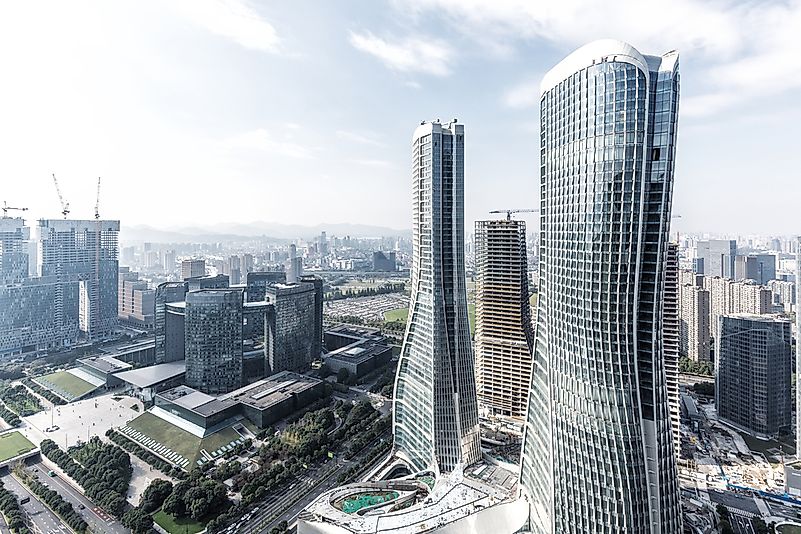 The modern skyline in Hangzhou. The modern skyline in Hangzhou.