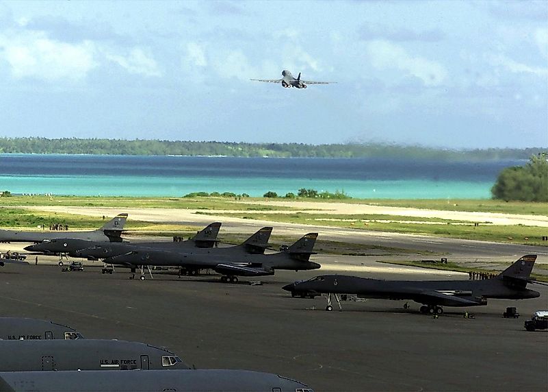 B-1 Bombers on Diego Garcia. Image credit: Senior Airman Rebeca M. Luquin, U.S. Air Force/Public domain. B-1 Bombers on Diego Garcia. Image credit: Senior Airman Rebeca M. Luquin, U.S. Air Force/Public domain.