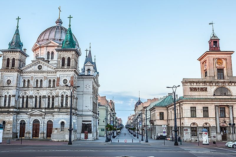 A street in Lodz, Poland. A street in Lodz, Poland.