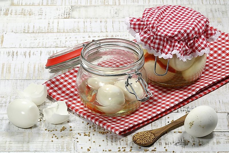 Homemade pickled eggs. Homemade pickled eggs.
