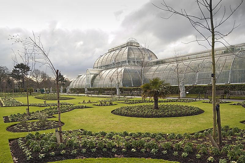A greenhouse in Kew Gardens. A greenhouse in Kew Gardens.