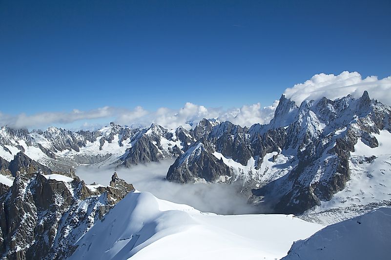 The glacier atop of Mont Blanc. The glacier atop of Mont Blanc.