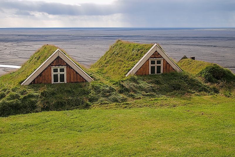 Turf houses in Iceland. Turf houses in Iceland.
