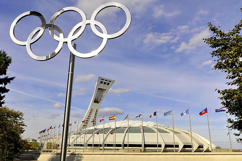 The Montreal Olympic Stadium built to house the 1976 games. Photo credit: meunierd / Shutterstock.com. The Montreal Olympic Stadium built to house the 1976 games. Photo credit: meunierd / Shutterstock.com.