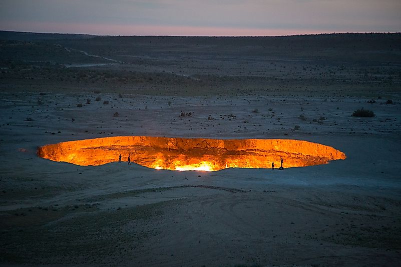 The famous Derweze Gas Crater in Turkmenistan. The famous Derweze Gas Crater in Turkmenistan.