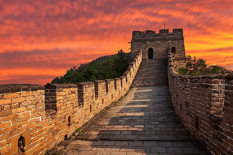 A sunset on the Great Wall at Mutianyu. A sunset on the Great Wall at Mutianyu.