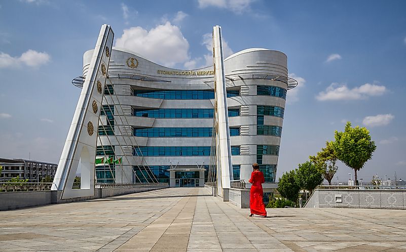 This dental center in Turkmenistan is shaped like an actual tooth molar. A quest to find out if other medical buildings were shaped like organs was inconclusive. Jakub Buza / Shutterstock.com. This dental center in Turkmenistan is shaped like an actual tooth molar. A quest to find out if other medical buildings were shaped like organs was inconclusive. Jakub Buza / Shutterstock.com.