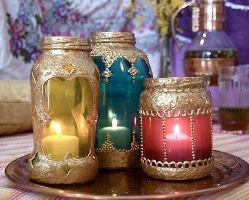 Mason jars up cycled to DIY candles. Image credit: weheartit.com Mason jars up cycled to DIY candles. Image credit: weheartit.com