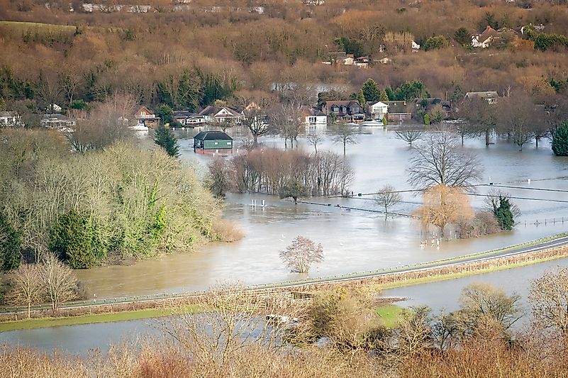 Floodwater from the River Thames. Floodwater from the River Thames.