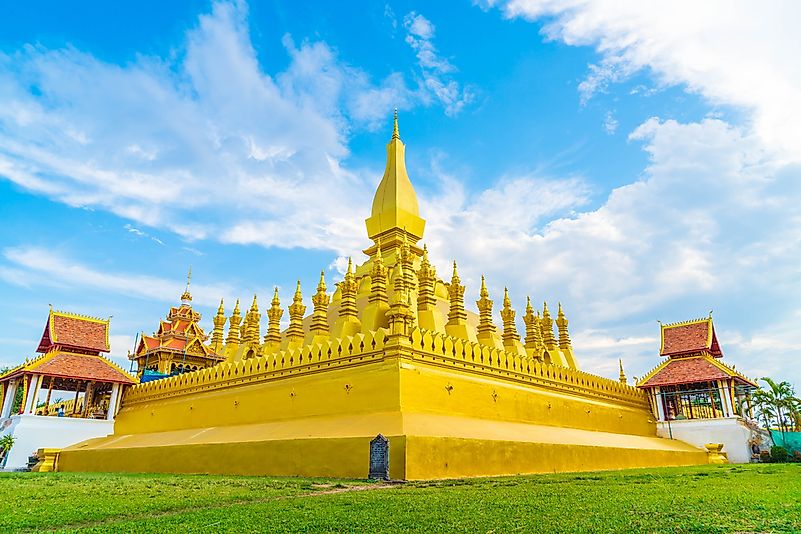 #1 Laos Has A Buddhist Stupa That Is Adorned In Gold