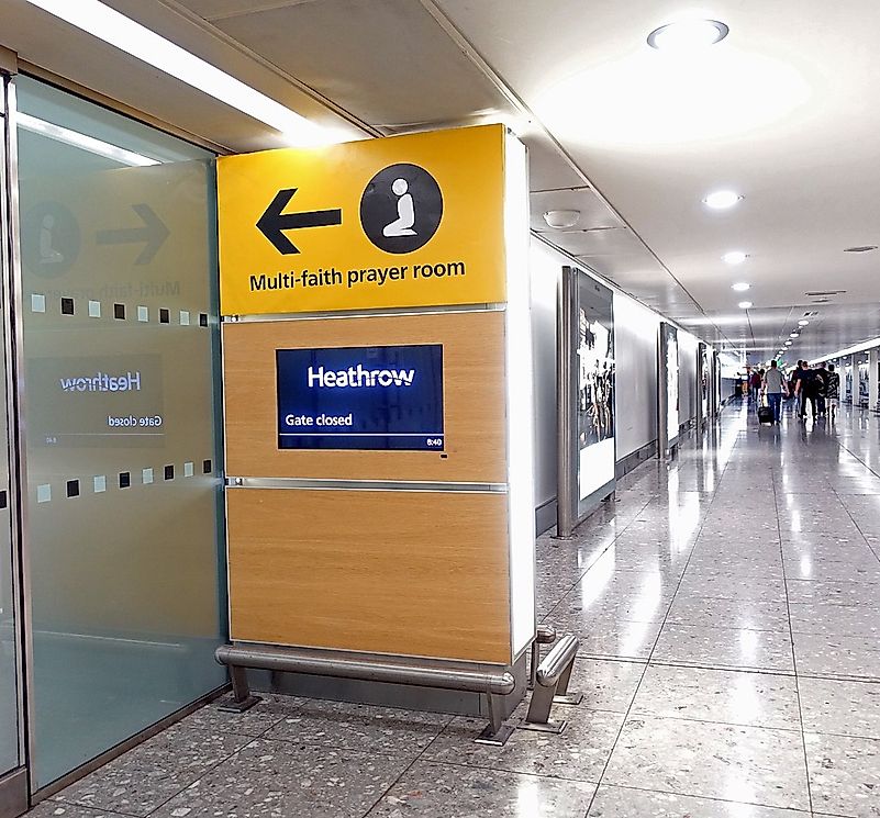 A prayer room at the Heathrow Airport. Image credit: Tiia Monto/Wikimedia.org A prayer room at the Heathrow Airport. Image credit: Tiia Monto/Wikimedia.org