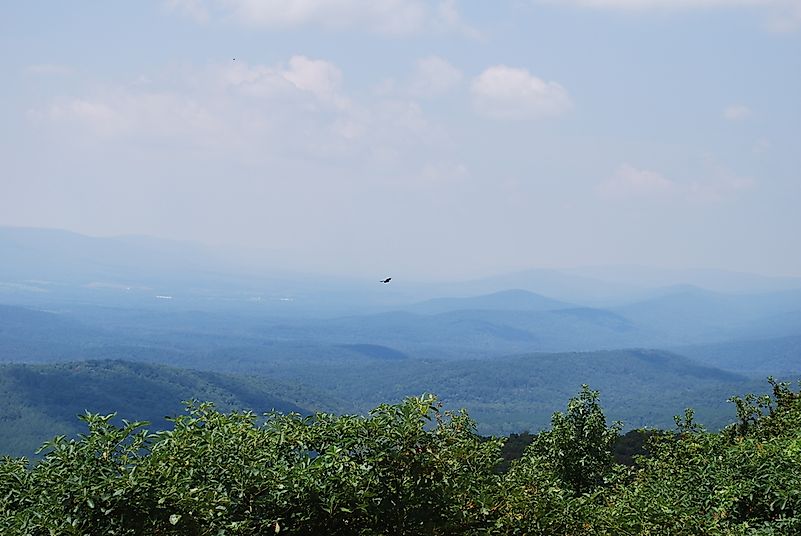 View of the Ouachita mountain range in west-central Arkansas.